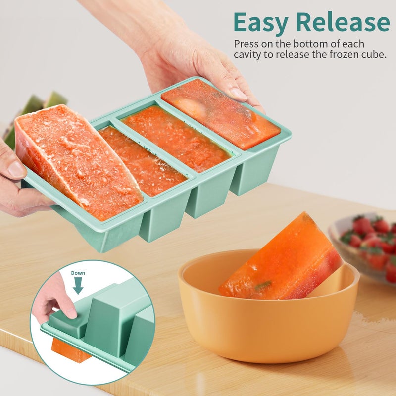 GGOW Silicone Freezer Tray for Sauce Cube: GGOW Silicone Freezing Tray for Soup Storage - Freeze 250mL 125mL Souped Broth Portion - Image 2